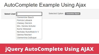 jQuery AutoComplete Using AJAX | jQuery AutoComplete (Hindi)