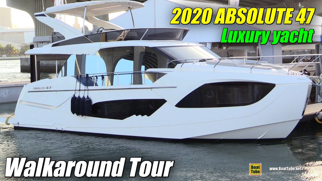 2020 Absolute 47 Fly Luxury Yacht - Walkaround Tour - 2020 Miami Yacht ...