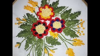 Hand Embroidery Billion knot flower stitch Design video tutorial.