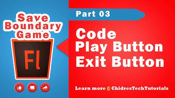 Code Play Button & Exit Button - Save Boundary Game in Adobe Flash Part 3 🚀