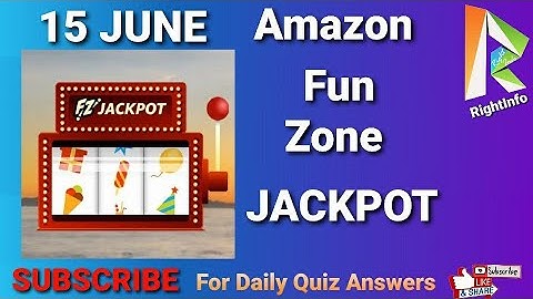 Amazon JACKPOT 15 JUNE | Fun Zone Quiz Time | RightInfo