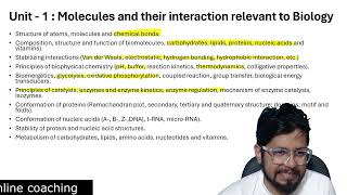 CSIR NET Life science syllabus analysis unit 1 biochemistry | Shomus Biology toppers secret