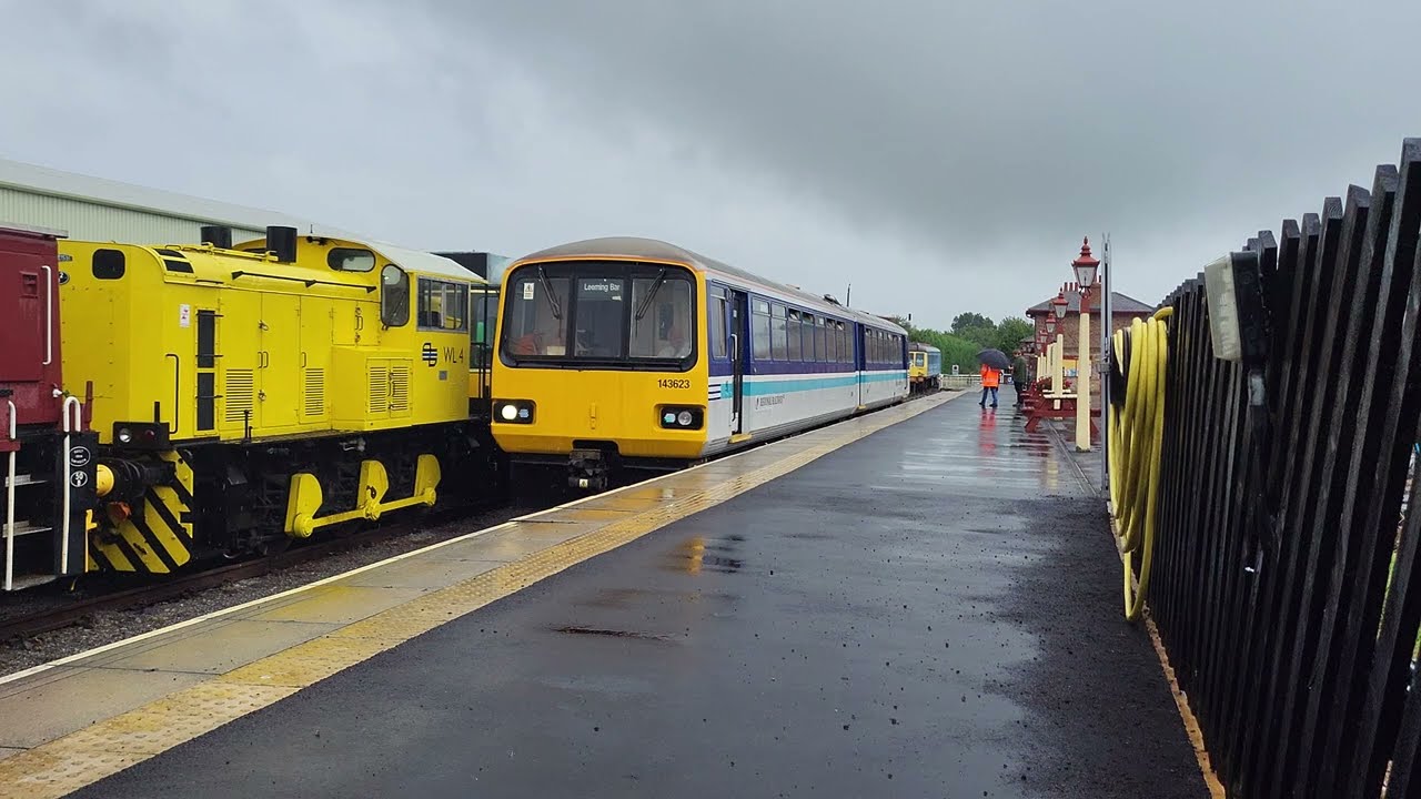 Class 143 'Pacer' departs Leeming Bar