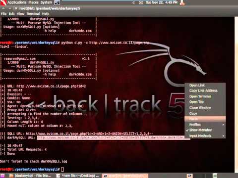 Darkmysqli On BackTrack 5