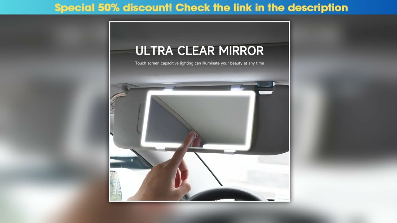 Car Interior Mirrors Sun Visor Plate LED HD Makeup Mirror for Girls Women Rechargeable Fill Light