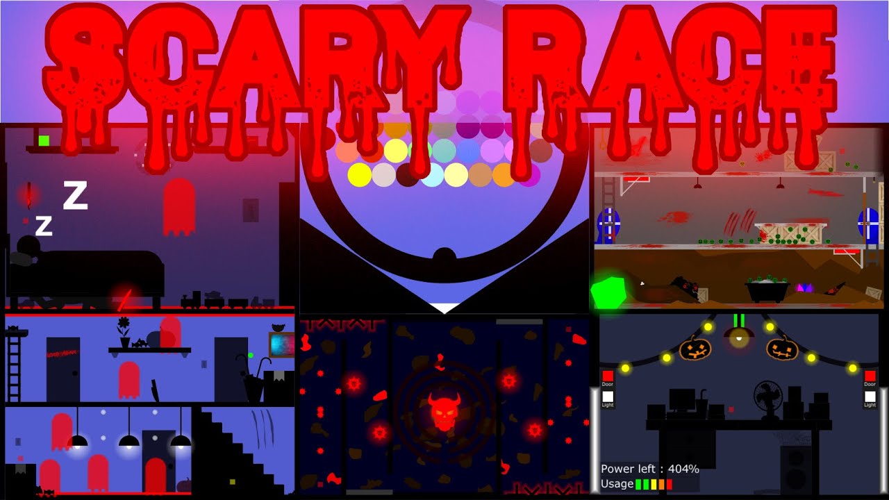 35 Marble Race EP. 34 : Scary Race (in Algodoo) | RED HUY