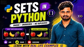 Sets in Python 🐍 with Real Life Examples | Telugu | Series | Methods | Easy To Understand 🔥