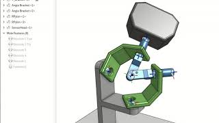 Tilt limits of Robot head of 2 rotation DoF 1