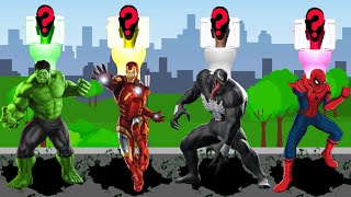 TEBAK GAMBAR 🚽 Skibidi Toilet VS SuperHeroes | Cartoon Avengers | Hulk, Iron Man, Venom, Spiderman