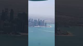 Bird eye view of Doha Qatar from the aeroplane