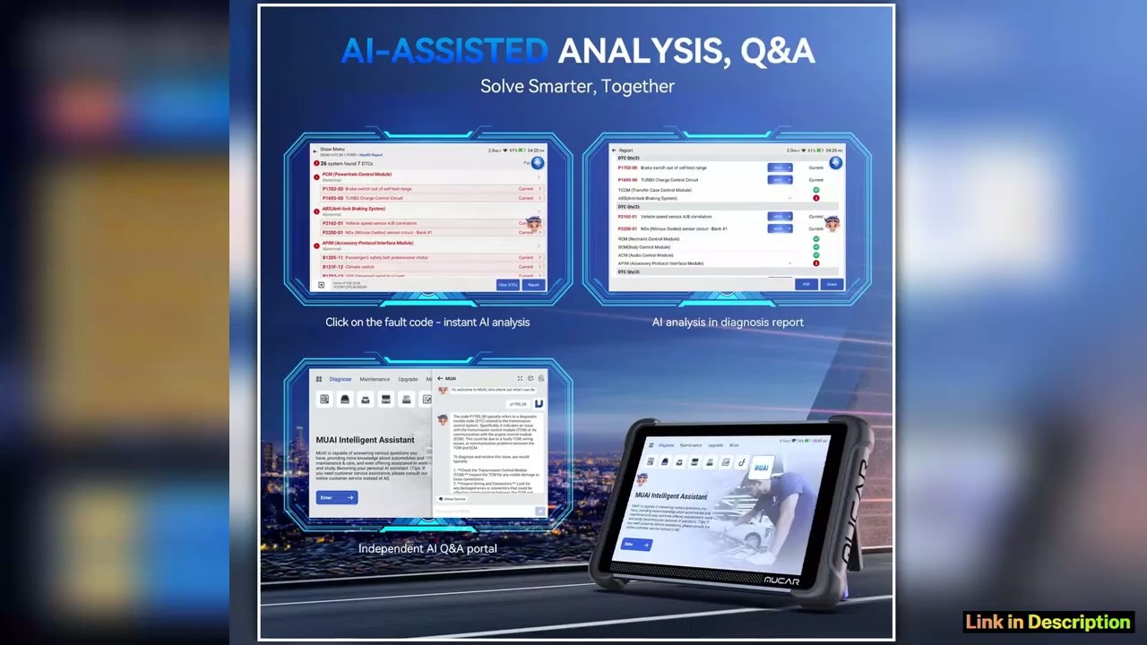 MUCAR 892BT AI Assist Automotive Tool Bidirectional Obd2 Scanner ECU Coding Car Diagnostic Tool CAN