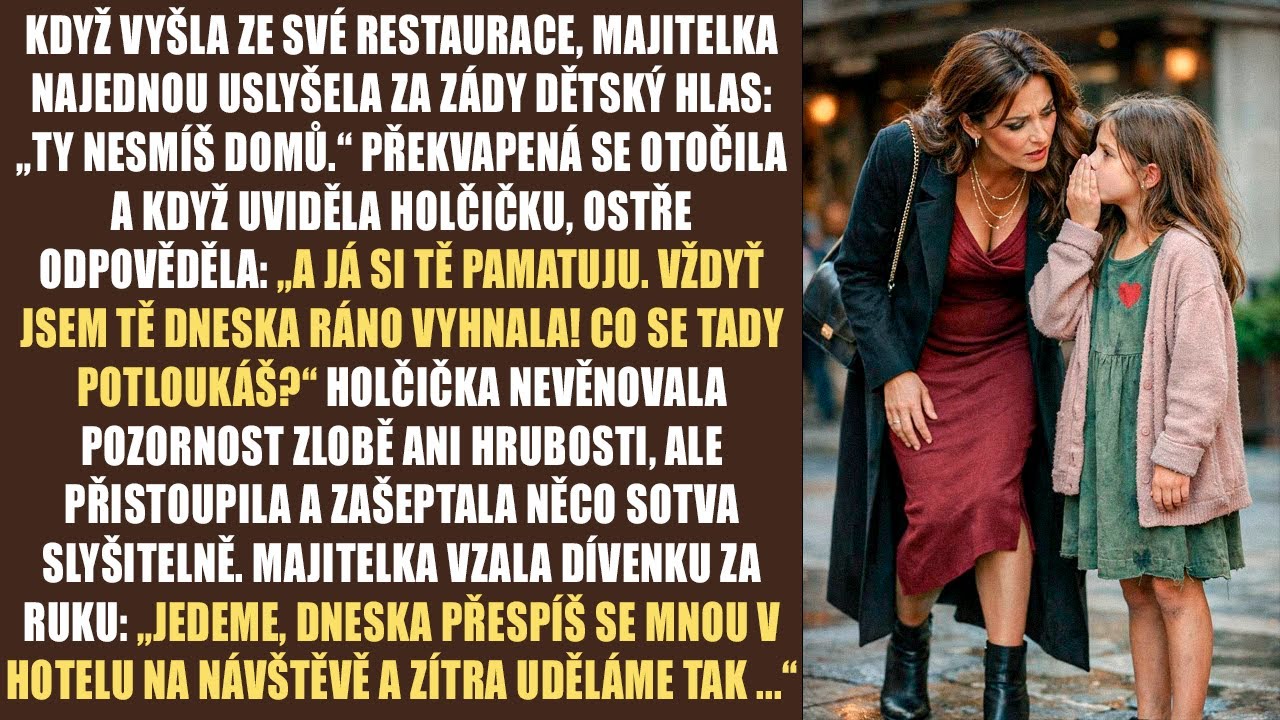 Když vyšla ze své restaurace, majitelka najednou uslyšela za zády dětský hlas: „ty nesmíš domů.“...