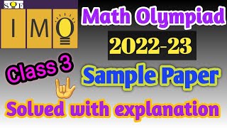 IMO class 3 | SOF IMO 2022-23 | IMO Sample paper |Sample paper class 3 | IMO 2022-23 | Math Olympiad