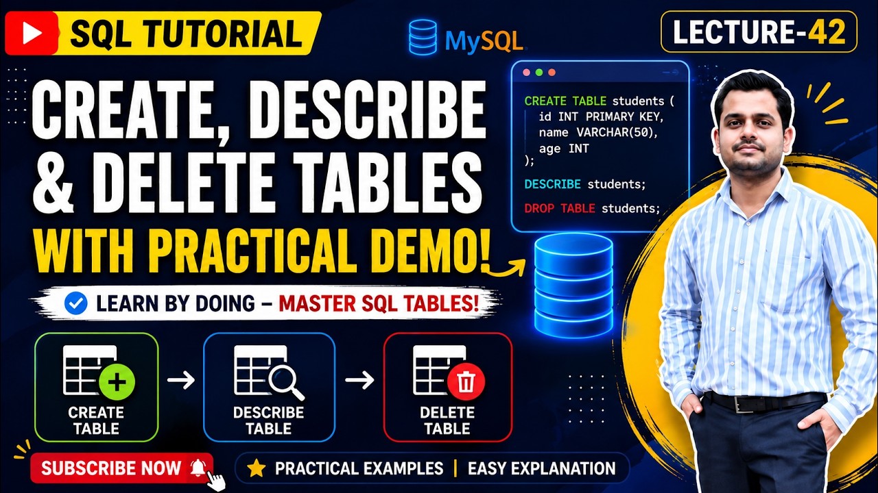 SQL Create Table | DESCRIBE Table | DROP Table | SQL for Beginners ...