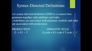 Syntax Directed Translation With Example | Annotated Parse Tree | Attribute | Syntax Directed Def.