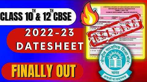 😲 Finally !!! OUT CBSE Datesheet | 😍Class 10 & 12| 2022-23 | Class 10 & 12 Datesheet 2023 |