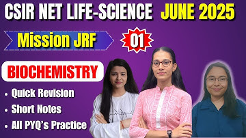 BIOCHEMISTRY-1 | Mission JRF | CSIR-NET LIFESCIENCE JUNE 2025 #apnasapnajrf
