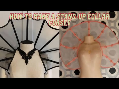 HOW TO MAKE A STAND-UP NECK COLLAR CORSET/TIE-UP COLLAR WITH BONNING ...