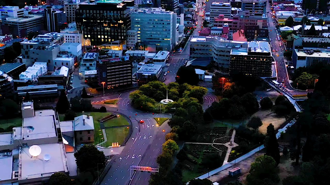 Mavic Pro2 Drone Hyper Lapse of Hobart at night