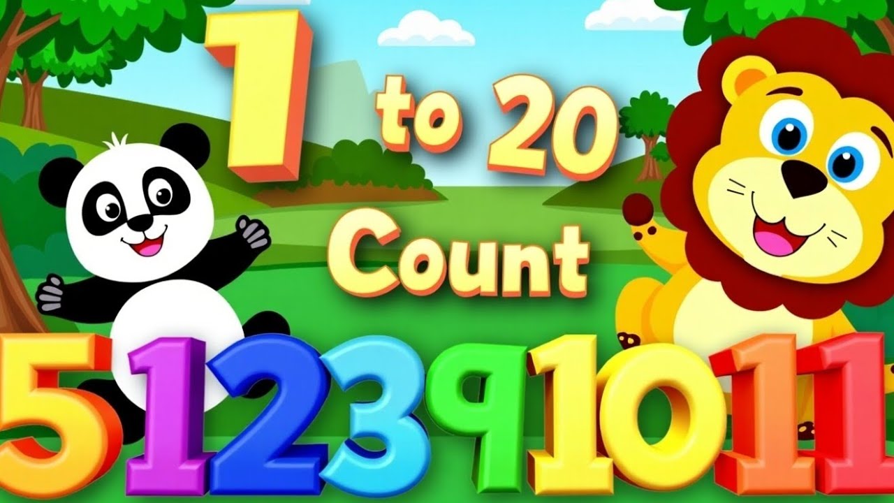 Learn to Count 1 to 20 with Panda & Lion | Fun Jungle Numbers for Toddlers | Rhymes Time USA