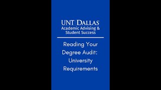 How to Read Your Degree Audit: Graduation Requirements Profile