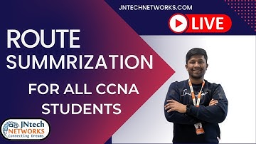 CCNA  Training | ROUTE SUMMRIZATION | WITH CCIE TRAINER @JNtechNetworks  WEEKDAYS BATCH