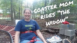 Coaster Mom Kristie Rides the Black Widow Backyard Roller Coaster