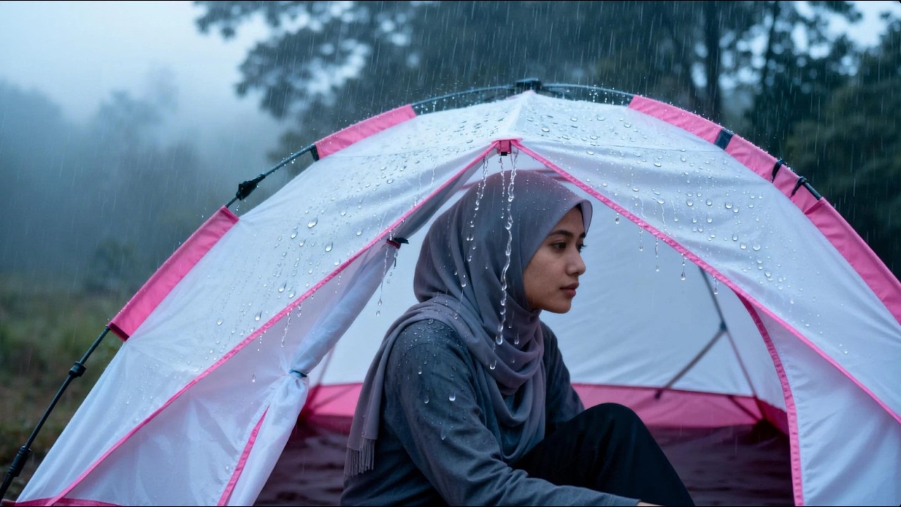 Best ‼ Solo Camping in Heavy Rain | A Girl Alone in the Forest 🌧️ | ASMR | Relaxing Rain