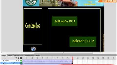 Ejemplo de Interfaz gráfica flash con animación y programación Actionscript 3.0