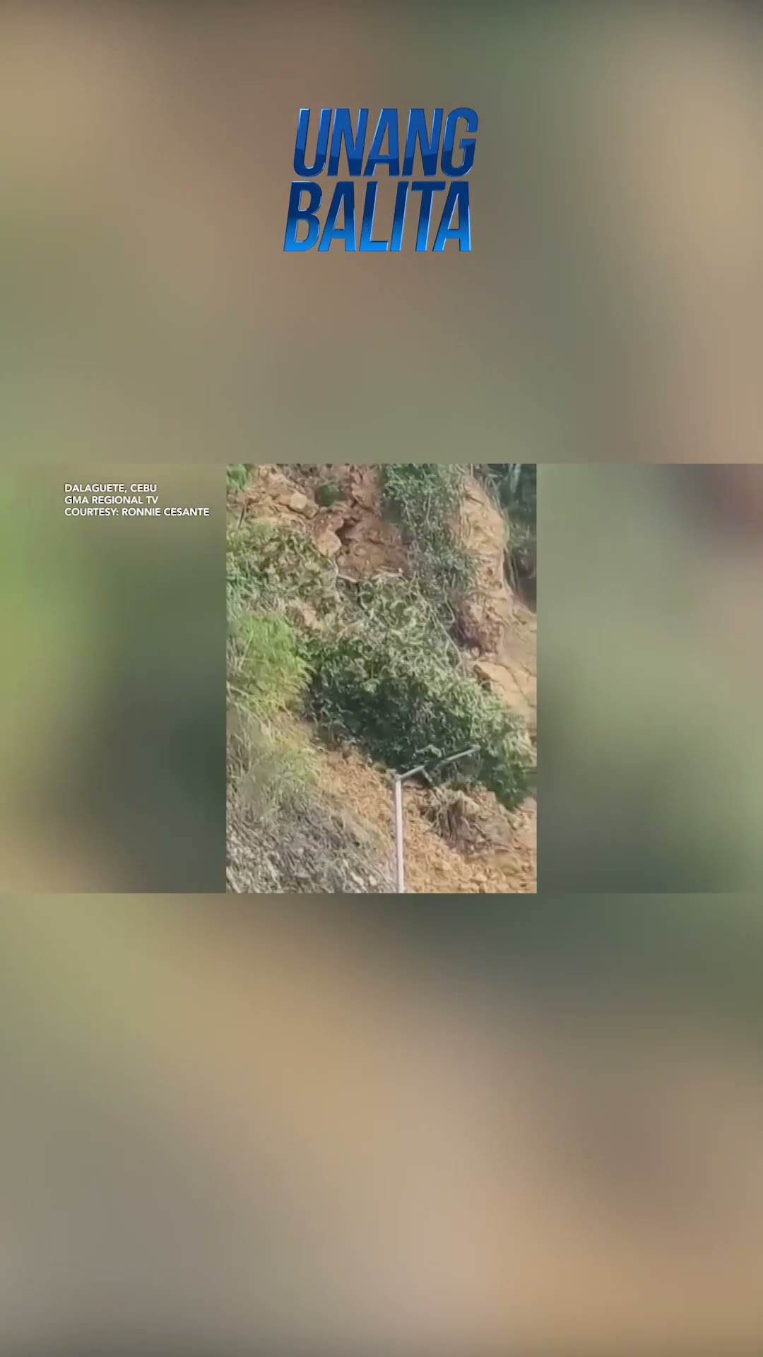 Bahagi ng bundok, gumuho matapos ang tuloy-tuloy na pag-ulan #shorts | Unang Balita