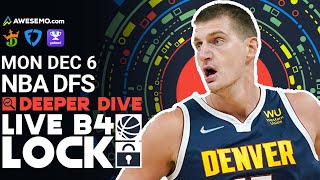 NBA DFS Picks 12\/6\/21 | Deeper Dive \& Live Before Lock