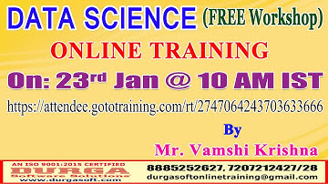 DATA SCIENCE (FREE Workshop) Online Training @ DURGASOFT