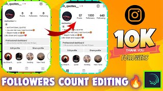 Instagram Followers Count Animation Editing Tutorial🔥||Instagram Followers counting editing 2024