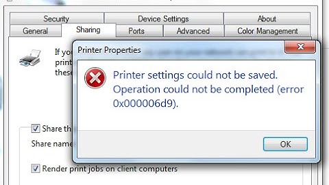 How to Fix Printer Sharing Error "Printer Settings not be saved.. (error 0x000006d9)."