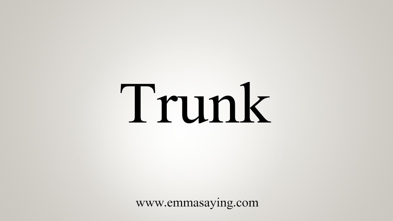 How To Say Trunk