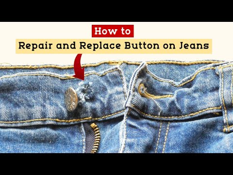 DIY How to Repair and Replace Broken Jeans Button || How to Fix Broken ...