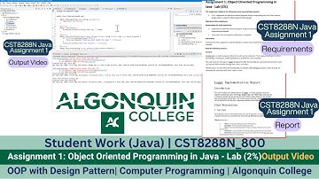 Student Work(Java)| 24F_CST8288N_800 OOP with Design Patterns Assignment 1 Output Video | Algonquin