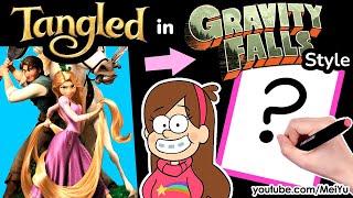 Draw Disney Tangled Movie Poster in Gravity Falls Style Art Challenge | Fan Coloring Showcase screenshot 5