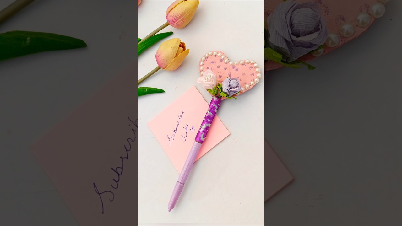 Преображение ручки своими руками✨ | Идея украшения карандаша | Украшение для ручки своими руками ...