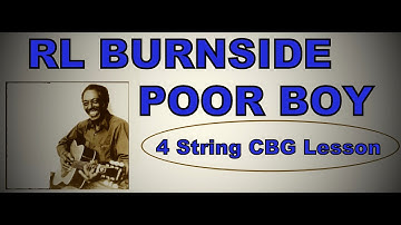 RL Burnside Poor Boy 4 String Cigar Box Guitar Lesson #cbglesson #rlburnside #4stringguitar
