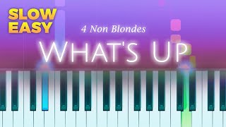 4 Non Blondes - What's Up - SLOW EASY Piano TUTORIAL by Piano Fun Play