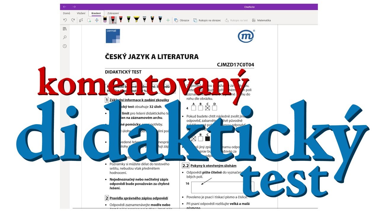 komentovaný didaktický test