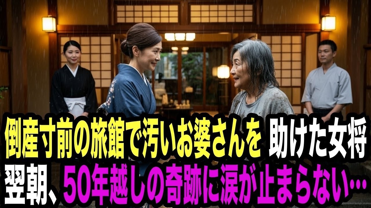 倒産寸前の旅館に現れた、泥だらけのお婆さんを助けた女将、翌朝、50年越しの奇跡に涙が止まらない…