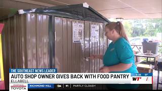 Bryan County auto shop owner opens food pantry to help neighbors in need