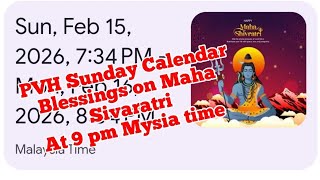 PVH Sunday Calendar Blessings from Kuala Lumpur