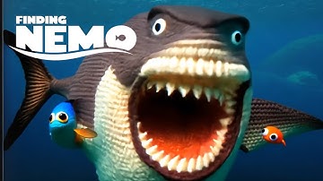 Marlin & Dory Meets Bruce - Scary Shark Scene Finding Nemo | Reimagined by AI