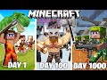 I Survived 1000 Days as WARRIORS in HARDCORE Minecraft!