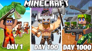 I Survived 1000 Days as WARRIORS in HARDCORE Minecraft!