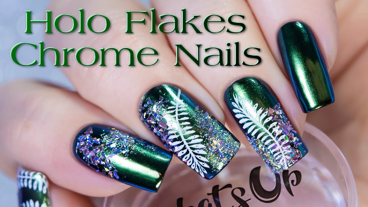 Holo Flakes Chrome Nails