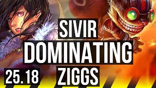 SIVIR & Leona vs ZIGGS & Sion (ADC) | 15/4/12, Dominating, 46k DMG | KR Master | 25.18